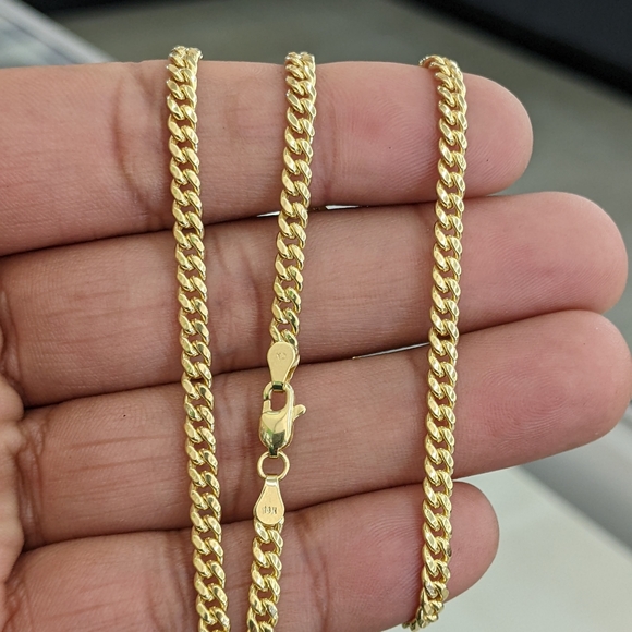 14kt Real Gold Miami Cuban Style Chain 3.6 mm 20 Inches - Picture 5 of 12